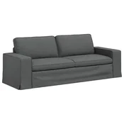 Vidaxl Kavč Temno siva 222 x 80 x 82 cm blago