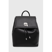 Kožni ruksak Karl Lagerfeld za žene, boja: crna, mali, s aplikacijom