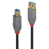 LINDY Kabel USB 3.2 Gen1 A - USB-B Anthra Line, M/M 3m, crni 36743