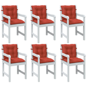 vidaXL Jastuci za stolice 6 kom prošarano crvena 100x50x7 cm tkanina