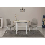 Hanah Home Set Trpezarijski sto i 2 trpezarijske stolice Vina 1005 3 v2, Beli