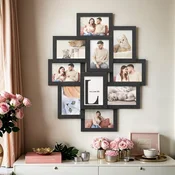 Songmics Kollaaž fotodele 10x15 cm 10 pilti 60x493x36 cm valge raam