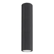 SOLLUX lighting Moderna črna okrogla rebrasta stropna svetilka, cev 30 cm, za kuhinjo, predsobo, 1xGU10 10W KARBON Sollux Lighting