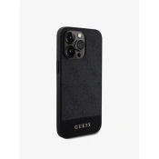 Guess PU 4G Stripe MagSafe Zadní Kryt pro iPhone 15 Pro Black Ovitek za telefon Vijolična