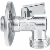 Krogelni ventil za pralni stroj, 3/4 x 1/2 z nepovratnim ventilom – L, kromast - Kromasta - 24 - Medenina - Aqualine - 1/2 x 3/4