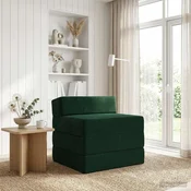 Sofa na razvlacenje Tamnozelena 200 x 70 x 15 cm Baršun