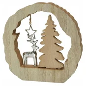 shumee Lesena božična figurica z jelenčkom, srebrna, 2x14,4 cm