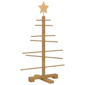 Vidaxl Leseno božično drevo z stojalom Rjava 75 cm Bambus