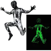 Nikcorp Otroški kostim Raveparty onesie Halloween preobleka strašljiv dizajn svetleča v temi, 120 cm, enodelna udobna zaščita