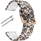 GS Univerzalni silikonski pašček 20 mm, rjav leopardji vzorec