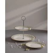 Madame Coco Set desertnih tanjira Welcon, Sa stalkom za kolace, 7 delova, Beli