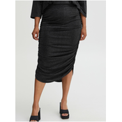 Black Womens Pencil Skirt with Metallic Fibers Fransa - Ladies