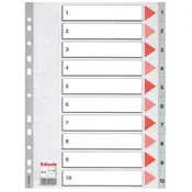 Esselte pregradni karton 1-10 A4 PP, siv (10)