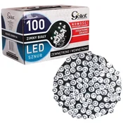 shumee Stabilne božične lučke 100 LED z dodatno vtičnico in časovnikom - hladno bela, vodoodporna, za notranjo in zunanjo uporabo, poljska distribucija