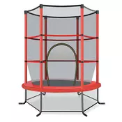 Northix Otroški trampolin z varnostno mrežo, 165 cm, nosilnost 200 kg, rdeč