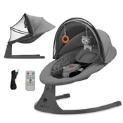 KINDERKRAFT ® gugalnik z igralnim lokom in strešico lumi™ 2, dark grey