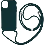 Silikonski ovitek Bigcousin z vrvico za iPhone 11 Pro Max – temno zelena