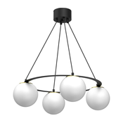 Luster na sajli BALLO 4xE27/15W/230V crna/bela