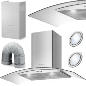 shumee Berdsen BT-223 INOX kuhinjska napa s kaminom, 90 cm