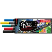 Akrilni marker STABILO FREE Acrylic T100 Okrogla konica 1-2 mm - Royal, set 5 kosov