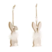 Ljubki dom Viseči leseni zajček FLUFFY BUNNY 12 cm - več variant