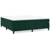 Vidaxl Posteljni okvir z vzmetmi temno zelen 180x200 cm žamet
