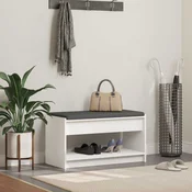 vidaXL Haldna klop Bela 83 x 38 x 45 cm Oblikovan Les in Tkanina