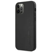 MERCEDES AMG AMHCP12LDOLBK IPHONE 12 PRO MAX6,7 ČRNO/ČRNO TRDO OHIŠJE USNJE VROČE ŽIGOSANO