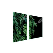 shumee STEKLENI KROŽNIK IN DESKA ZA REZANJE 100x52 MONSTERA