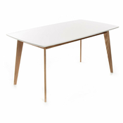 Jedilna miza z belo mizno ploščo 90x160 cm Kyra – Tomasucci