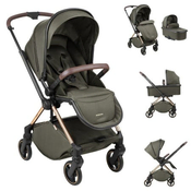 Kikka boo Kolica Lanah 3in1 premium set sa autosedištem I-Xtend I-size i tvrdom korpom Army Green