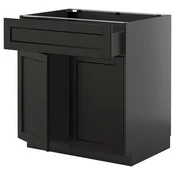 METOD / KNIVSHULT Podni element s fiokom/2 vrata, Crnosiva/Lerhyttan crno bajcovano, 80x60 cm