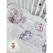 Bubamara037 Decija posteljina Jednorog, sa lastišom, Roze