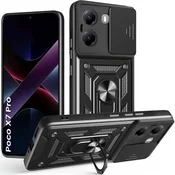 GS Oklepni ovitek za Xiaomi Poco X7 Pro 5G, CamShield Slide, črn