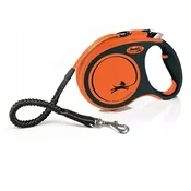 Povodec FLEXI XTREME L, 8 m trak, do 55 kg, oranžen