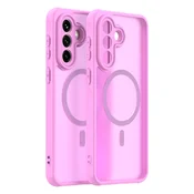 Hibridni ovitek HaloFrost II MagSafe za Samsung Galaxy A37 - pink