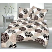 shumee Posteljnina z bež leopardjim vzorcem 160x200 v krogih