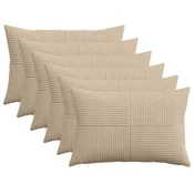 vidaXL Prevleka za blazino 6 pcs ALMELO Taupe 50 x 70 cm korduroy