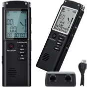 VERK 06297 digitalni diktafon i MP3 player 8 GB, VOX, LCD zaslon, do 15 h rada