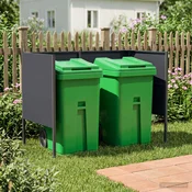 vidaXL Zaslon za smetnjak 167 x 85 x 113 cm Jeklo Antracit