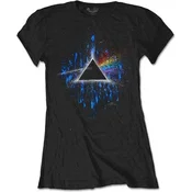 Pink Floyd Dark Side of the Moon Blue Splatter Black M Ženske Majica