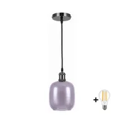 BRILAGI -LED Luster na sajli RETRO GLASS 1xE27/60W/230V prec. 14 cm crna/zadimljena siva