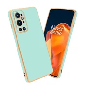 Cadorabo Ohišje, združljivo z OnePlus 9 PRO in bleščeča metina zelena - zlata - Zaščitni ovitek iz prožnega silikona TPU in z zaščito kamere, (20860018)