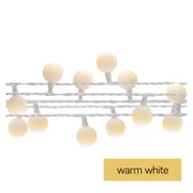 LED svetlobna cherry veriga – kroglice 2,5 cm, 4 m, zun. in notr., topla bela, časovnik