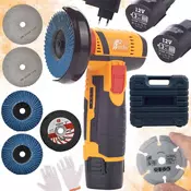 Rosfix Set Mini Kotni Brusilnik Blue Bird 12v MBB12v – 19500 Rpm, m10, 76 mm Diski | za Kovino, Kamen, Les | Kompaktno in Zmogljivo Orodje