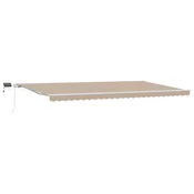 Skrovita tenda Bež 600 × 350 cm Tkanina i celik