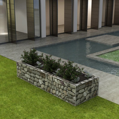 vidaXL Vrtno korito za rastline gabion jeklo 270x90x50 cm