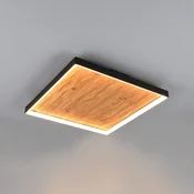 Trio Lighting LED stropna svetilka Kalea, dolžina 45 cm, barva lesa, les - Dnevna soba/jedilnica - lesna barva, črna