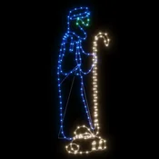 Vidaxl Božična figura pastir in jagnje 168 LED lučk 102,5x35 cm