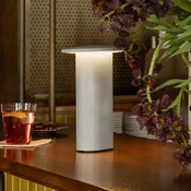 FRITZ HANSEN LED-akumulatorska namizna svetilka Solae, siva, aluminij, IP44 - Dnevna soba/jedilnica - Sodobni